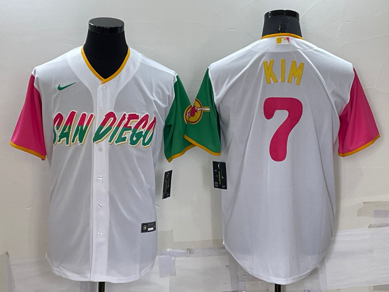 Men's San Diego Padres Ha-Seong Kim #7 White Stitched Jersey baseball jersey product view 1