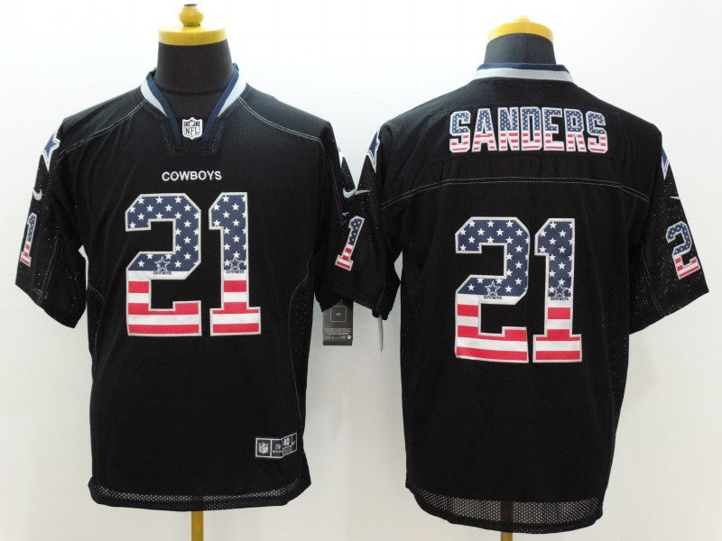Men's Dallas Cowboys Deion Sanders #21 Black Game Jersey1 football jersey product view 1