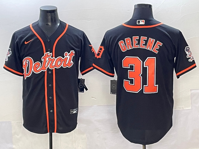 Men's Detroit Tigers Riley Greene #31 Black Limited Player Jersey baseball jersey product view 1