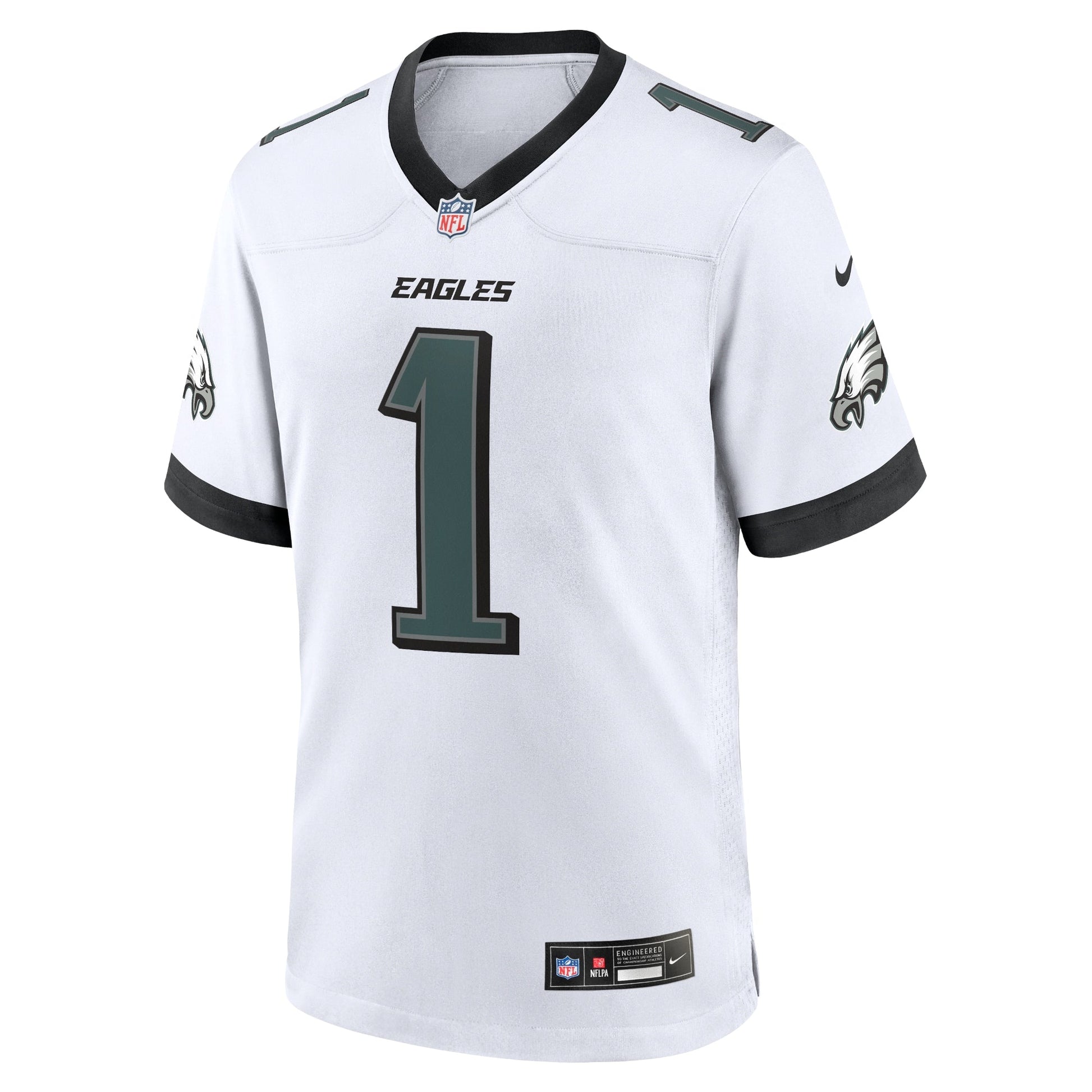 Jalen Hurts Philadelphia Eagles White Game Jersey - White football jersey product view 2