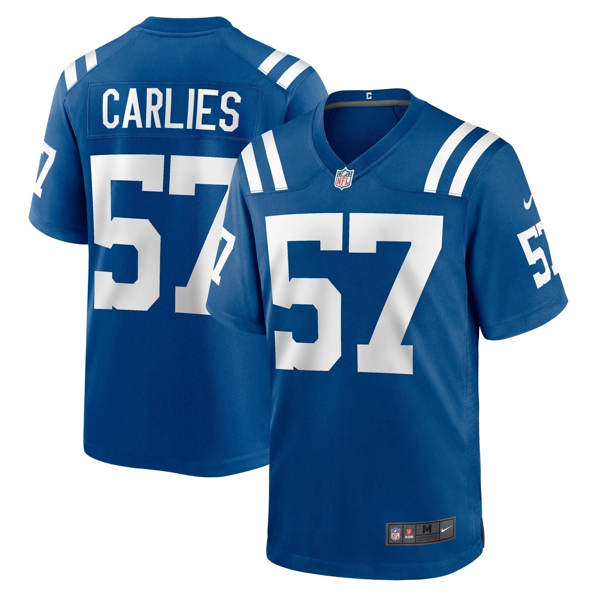 Jaylon Carlies Indianapolis Colts Game Jersey - Royal football jersey product view 1