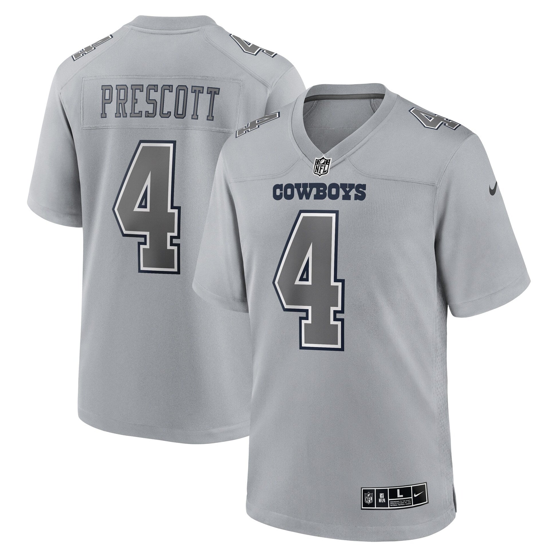 Dak Prescott Dallas Cowboys Atmosphere Fashion Game Jersey - Gray football jersey product view 1