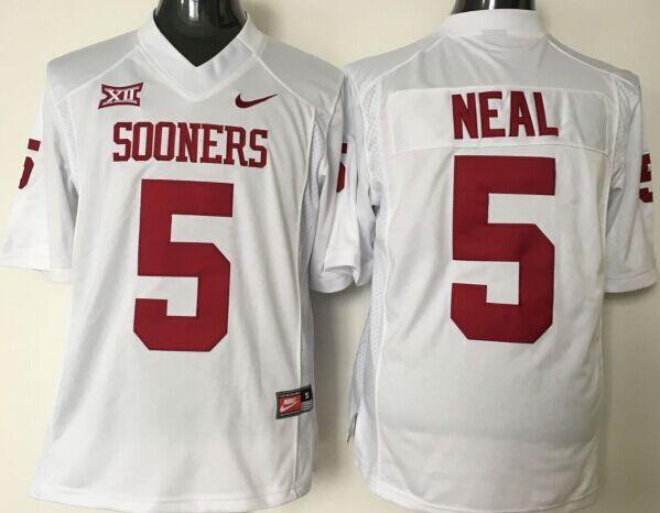 Men's Oklahoma Sooners Durron Neal White Player Game Jersey sports jersey product view 1