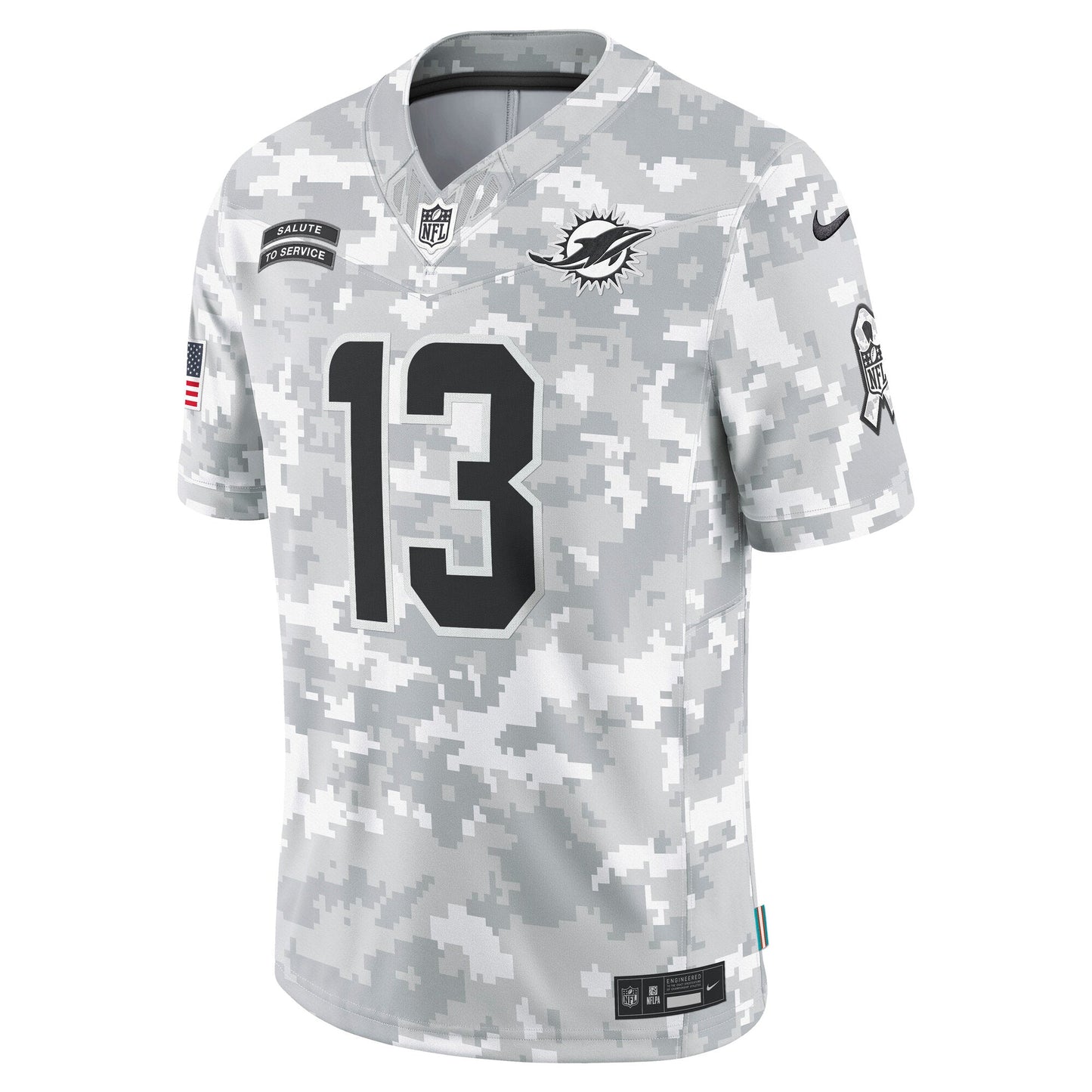 Dan Marino Miami Dolphins 2024 Salute to Service Retired Limited Jersey - Arctic Camo football jersey product view 2