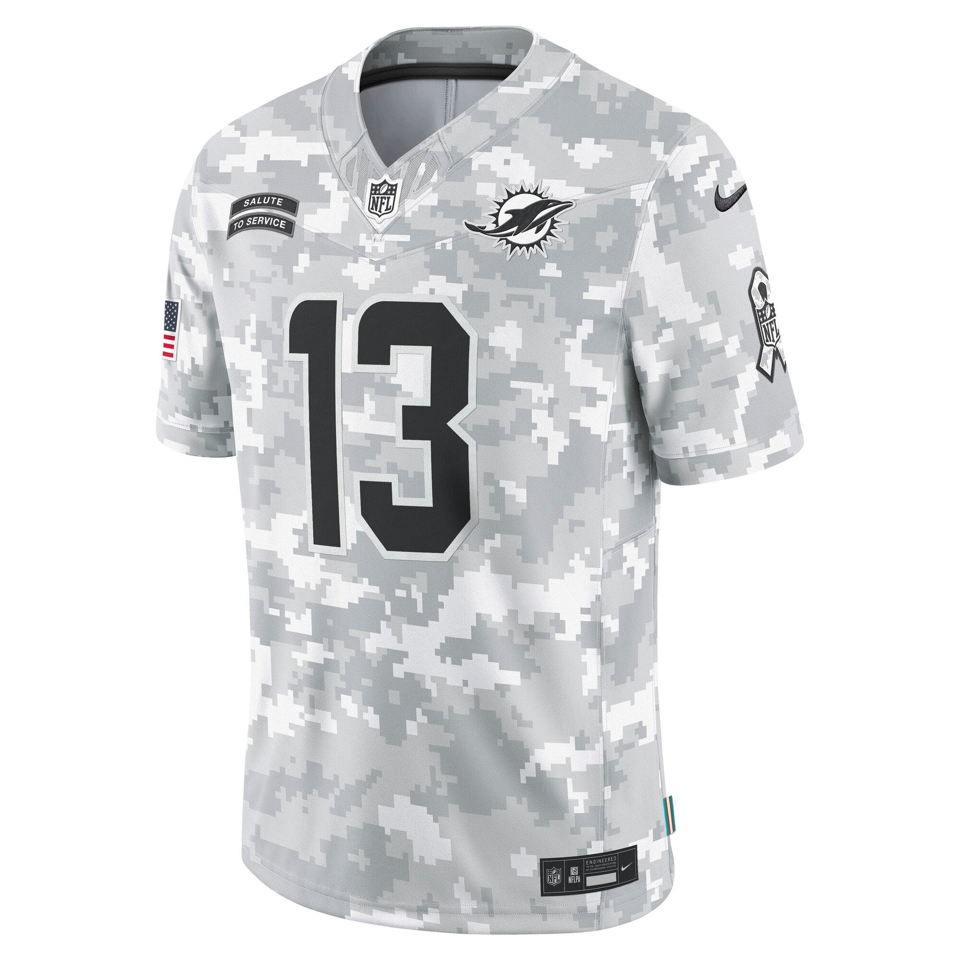 Dan Marino Miami Dolphins 2024 Salute to Service Retired Limited Jersey - Arctic Camo football jersey product view 2