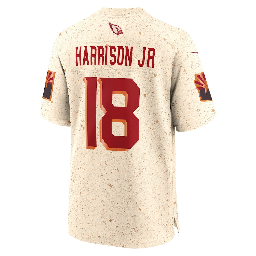 A.Cardinals #18 Marvin Harrison Jr. Natural 2025 Rivalries Collection Game Jersey sports jersey product view 1