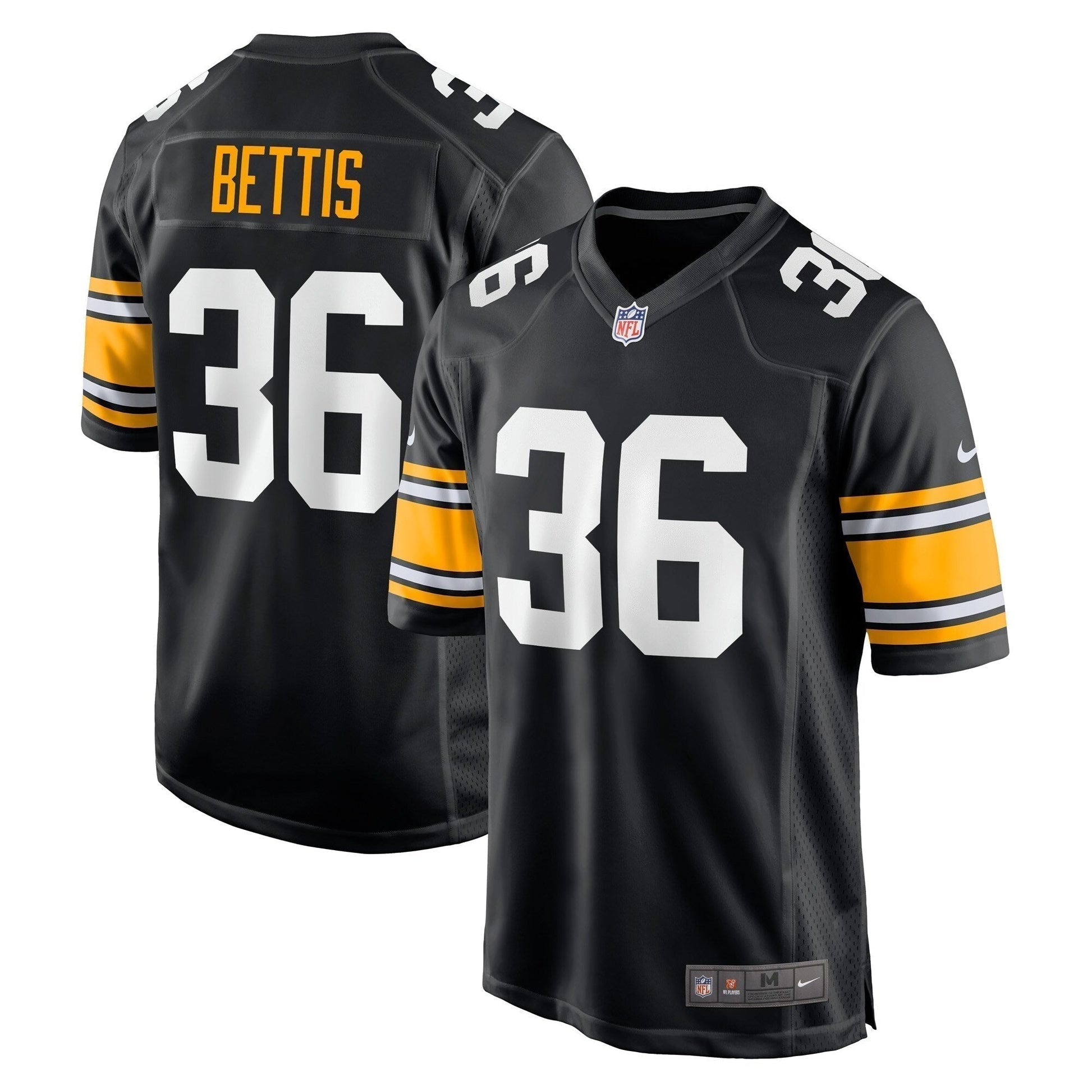 Jerome Bettis Pittsburgh Steelers Retired Jersey - Black football jersey product view 1