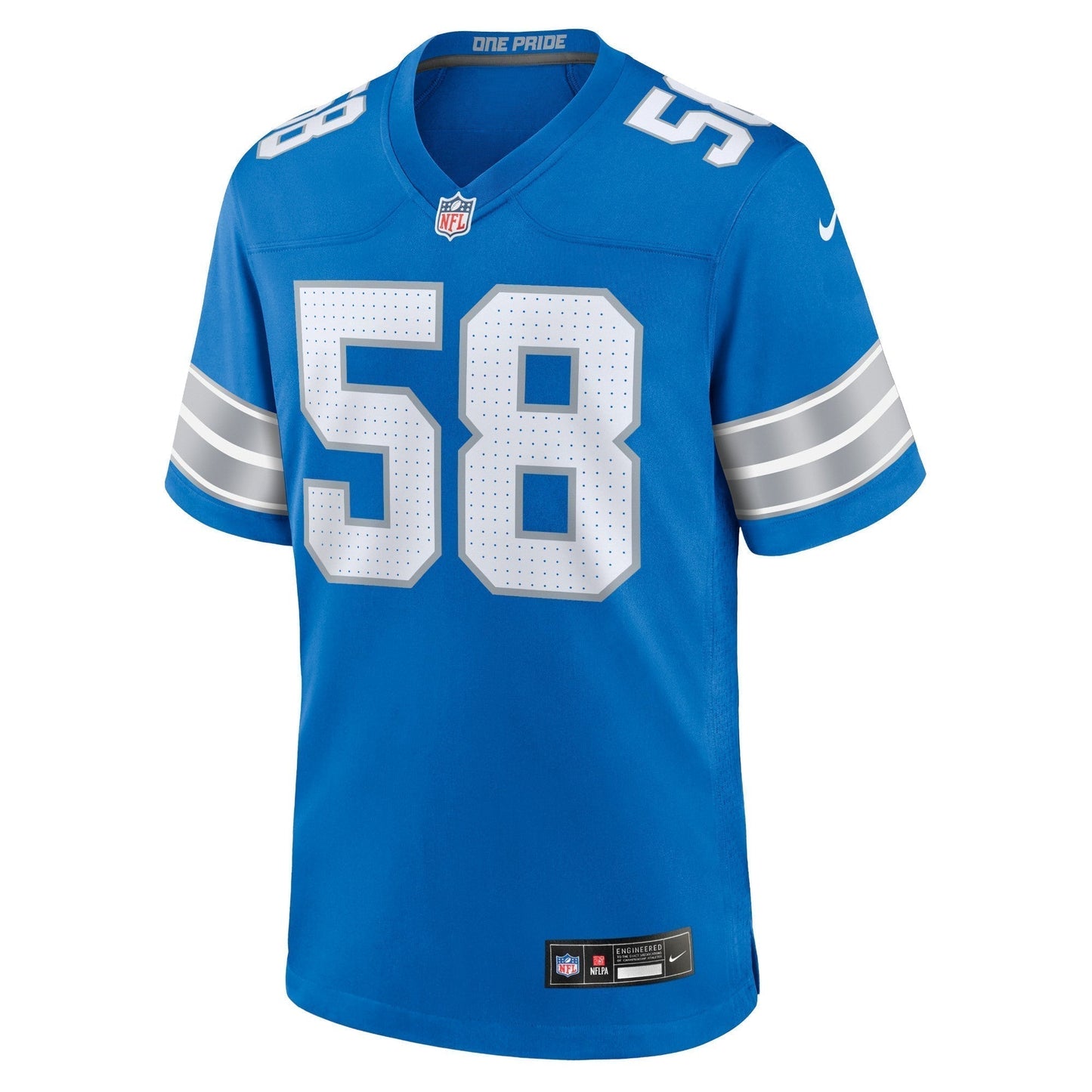 Penei Sewell Detroit Lions Game Jersey - Blue football jersey product view 2