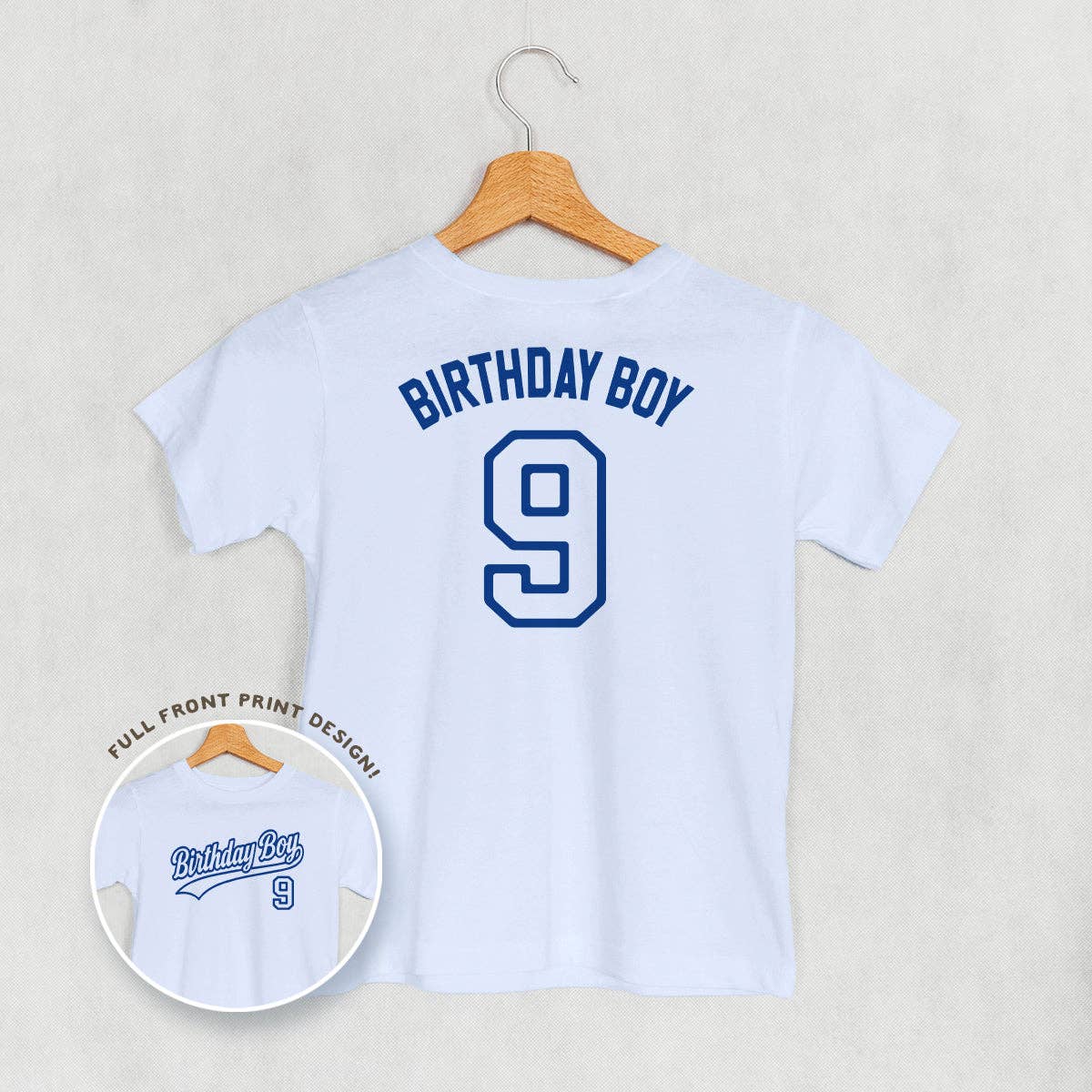 Birthday Boy Varsity #9 (Kids Back Print) Unisex T-shirt, Sweatshirt, Hoodie, Long Sleeve Tee - T-Shirt, Sweatshirt, Hoodie