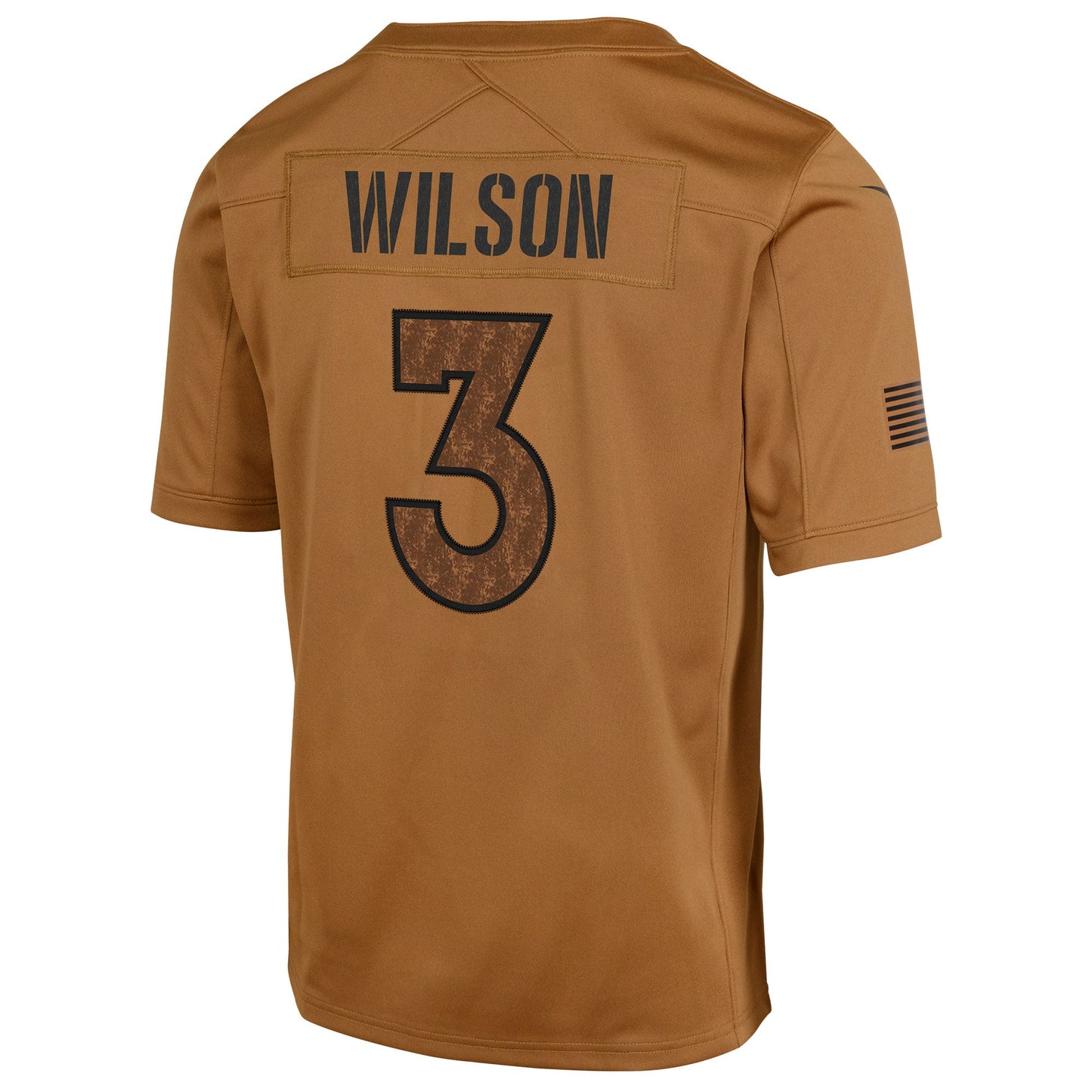 Russell Wilson Denver Broncos Salute To Service Limited Jersey - Brown football jersey product view 3