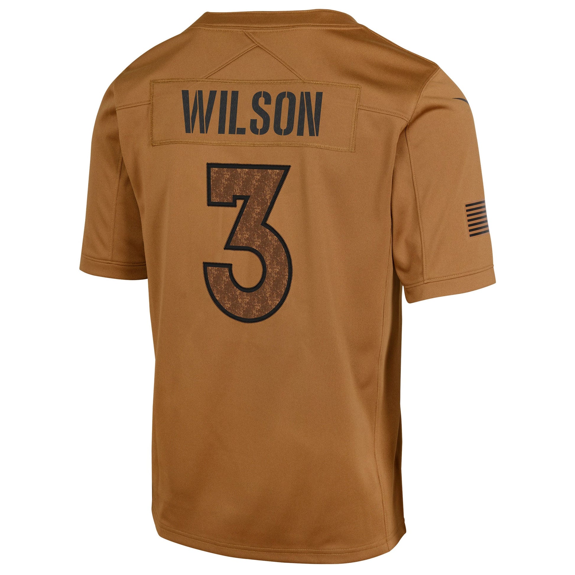 Russell Wilson Denver Broncos Salute To Service Limited Jersey - Brown football jersey product view 3