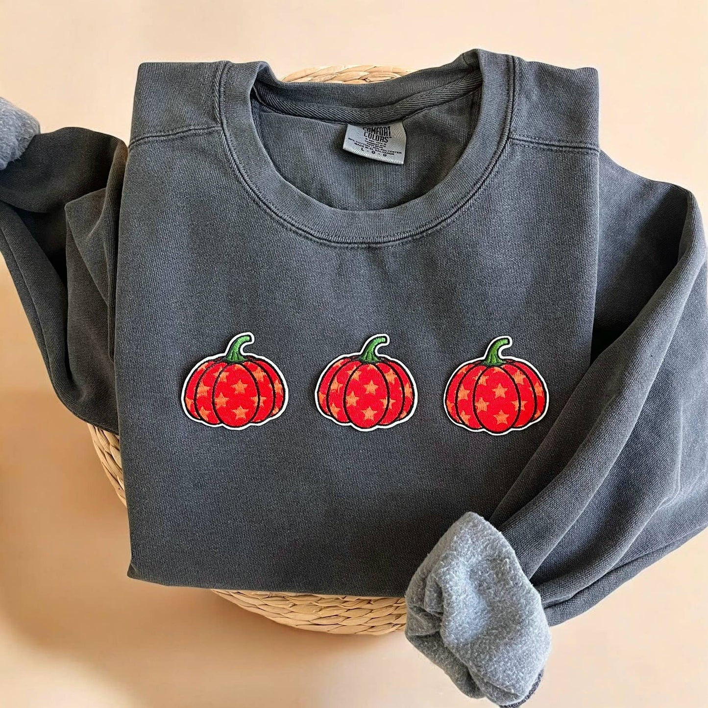 Comfort Colors Pumpkin Crewneck Sweatshirt Unisex T-shirt, Sweatshirt, Hoodie, Long Sleeve Tee - T-Shirt, Sweatshirt, Hoodie