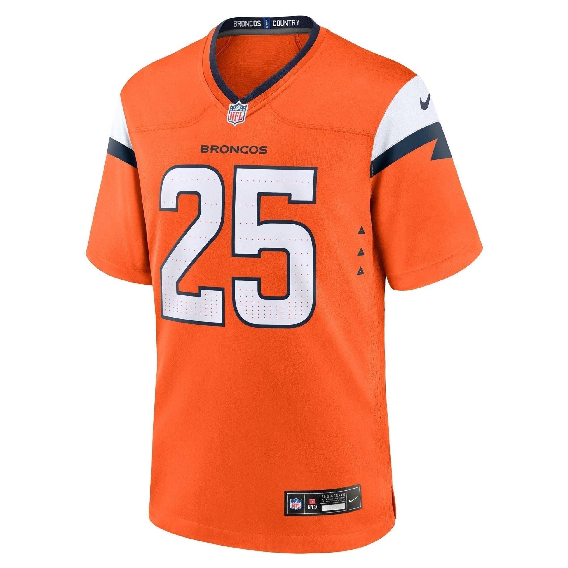 Blake Watson Denver Broncos Team Game Jersey - Orange football jersey product view 2