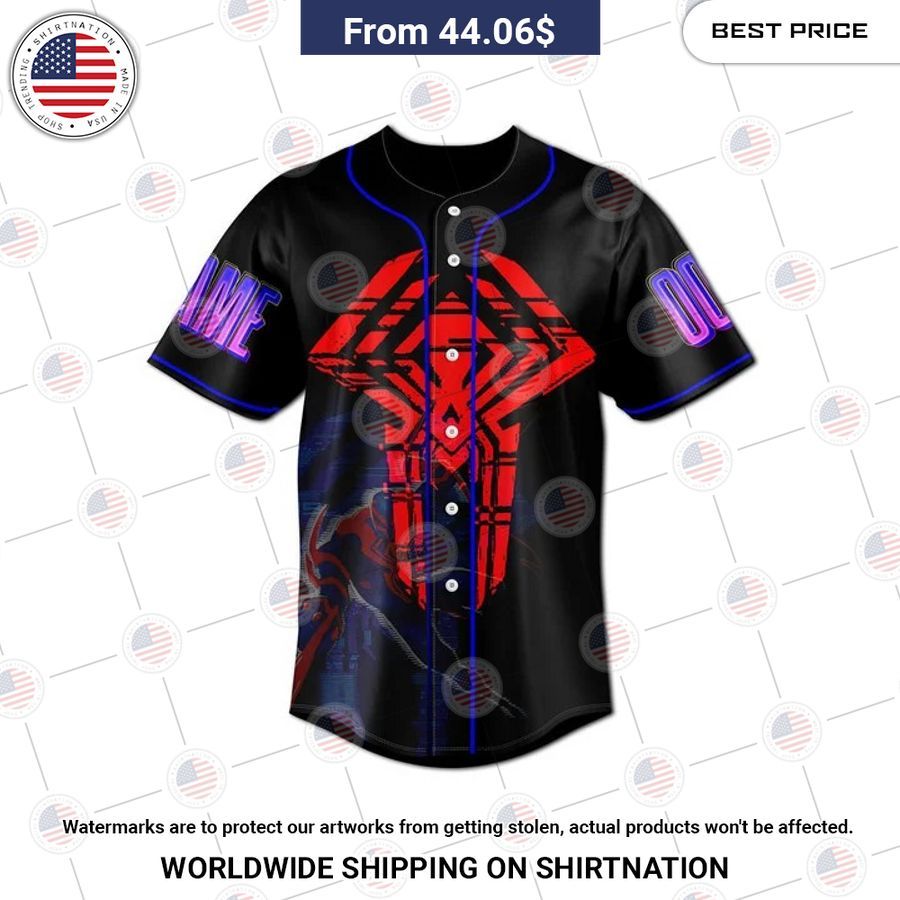Across the spider verse 2099 Custom Baseball Jersey Unisex T-shirt, Sweatshirt, Hoodie, Long Sleeve Tee - T-Shirt, Sweatshirt, Hoodie