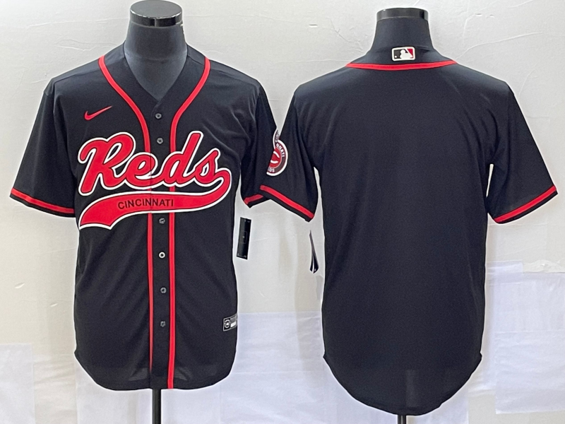 Men's Cincinnati Reds Black Replica Blank Jersey1 Joint Edition baseball jersey product view 1