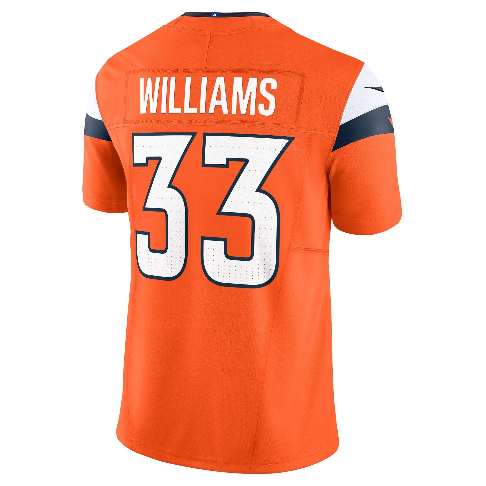 Javonte Williams Denver Broncos Mile High Collection Vapor F.U.S.E. Limited Jersey - Orange football jersey product view 3