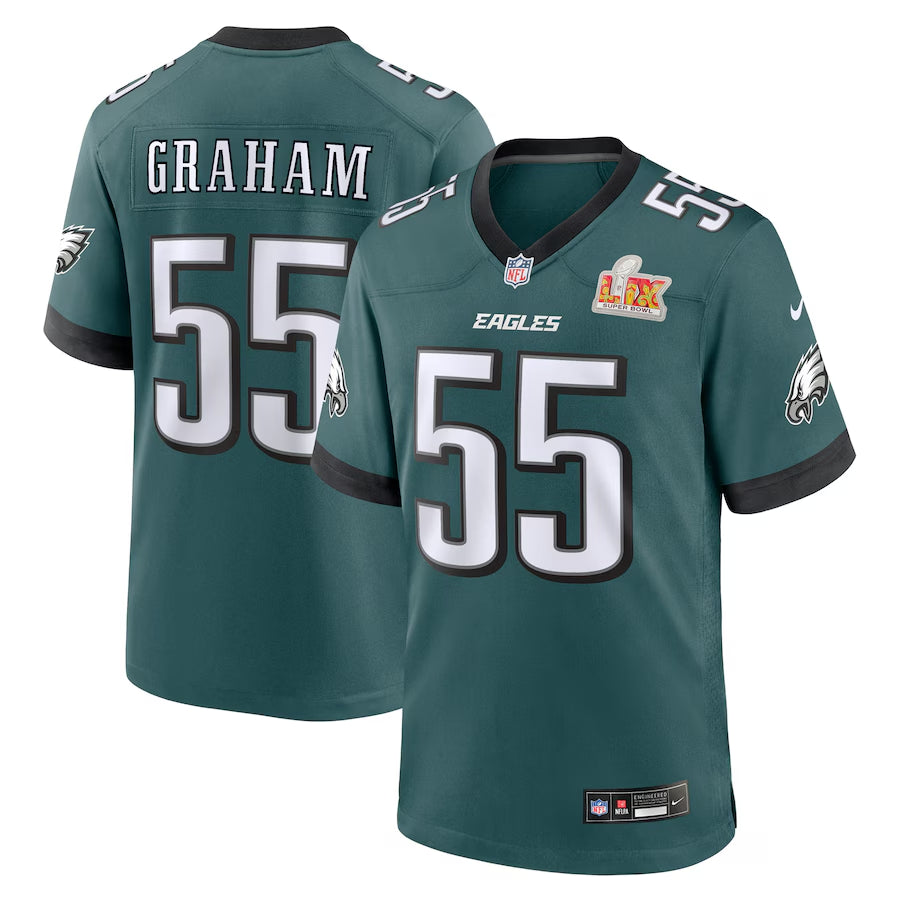 Men's Philadelphia Eagles Brandon Graham Midnight Green Super Bowl LIX Game Jersey football jersey product view 1