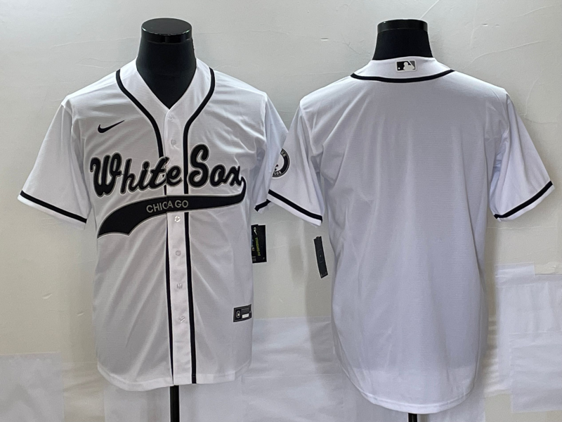Men's Chicago White Sox White Replica Blank Jersey Joint Edition baseball jersey product view 1