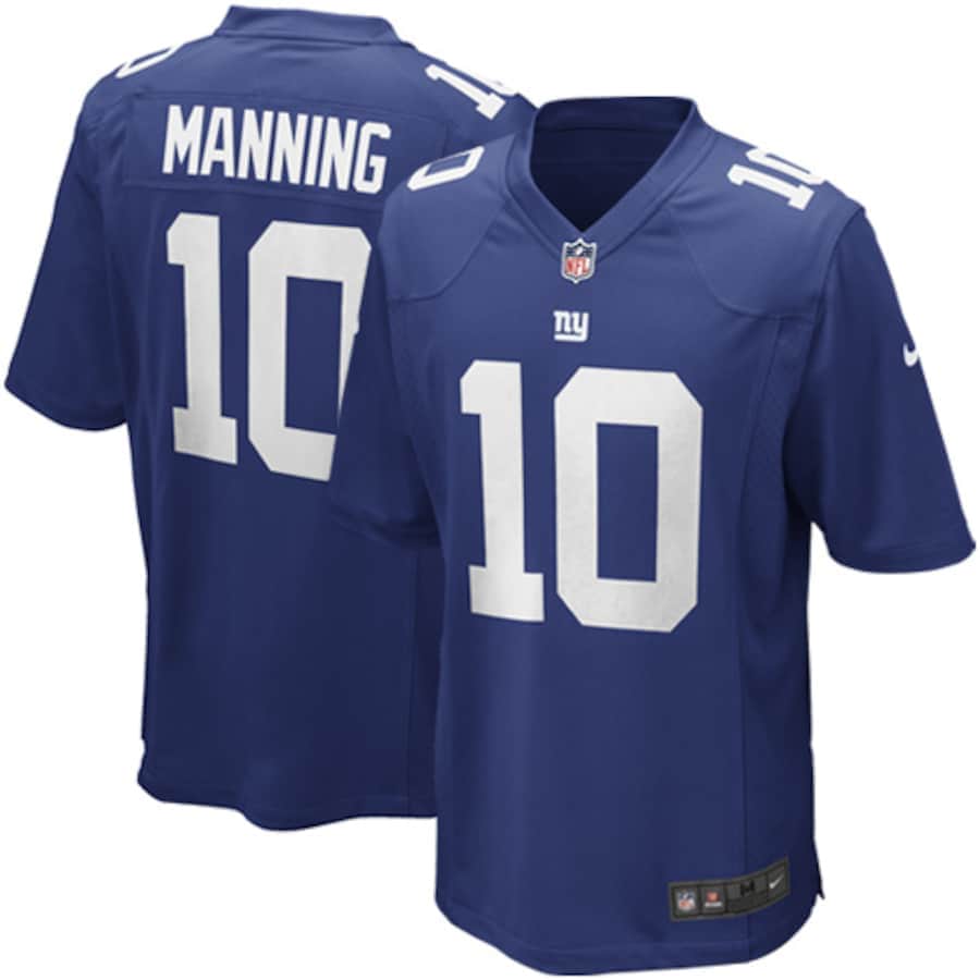Mens New York Giants Eli Manning Royal Blue Game Jersey football jersey product view 1