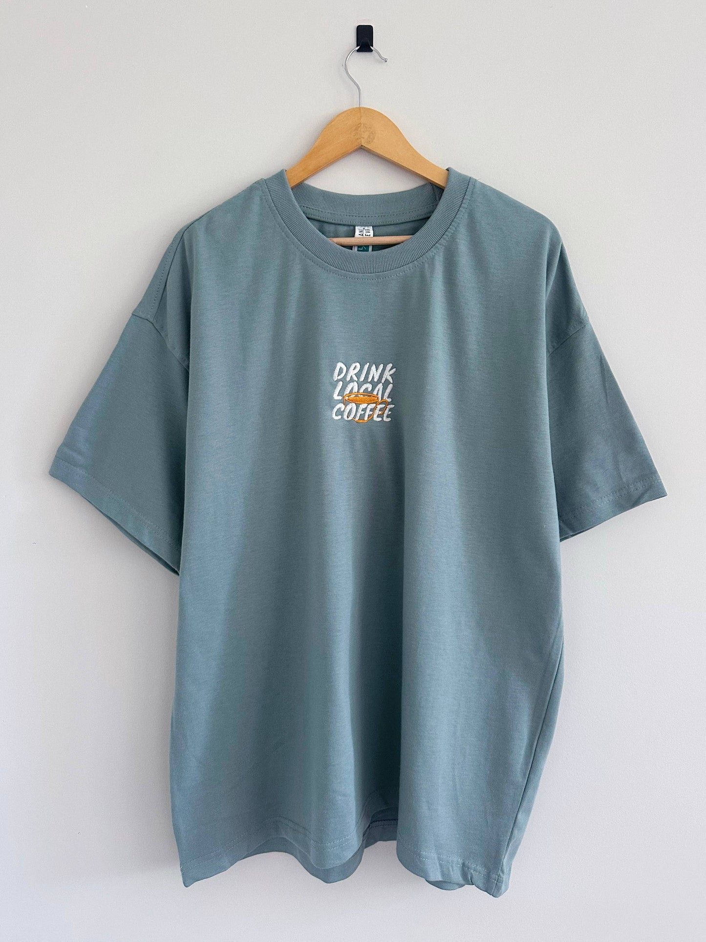 Drink Local Coffee T-Shirt - Arona Blue Unisex T-shirt, Sweatshirt, Hoodie, Long Sleeve Tee - T-Shirt, Sweatshirt, Hoodie
