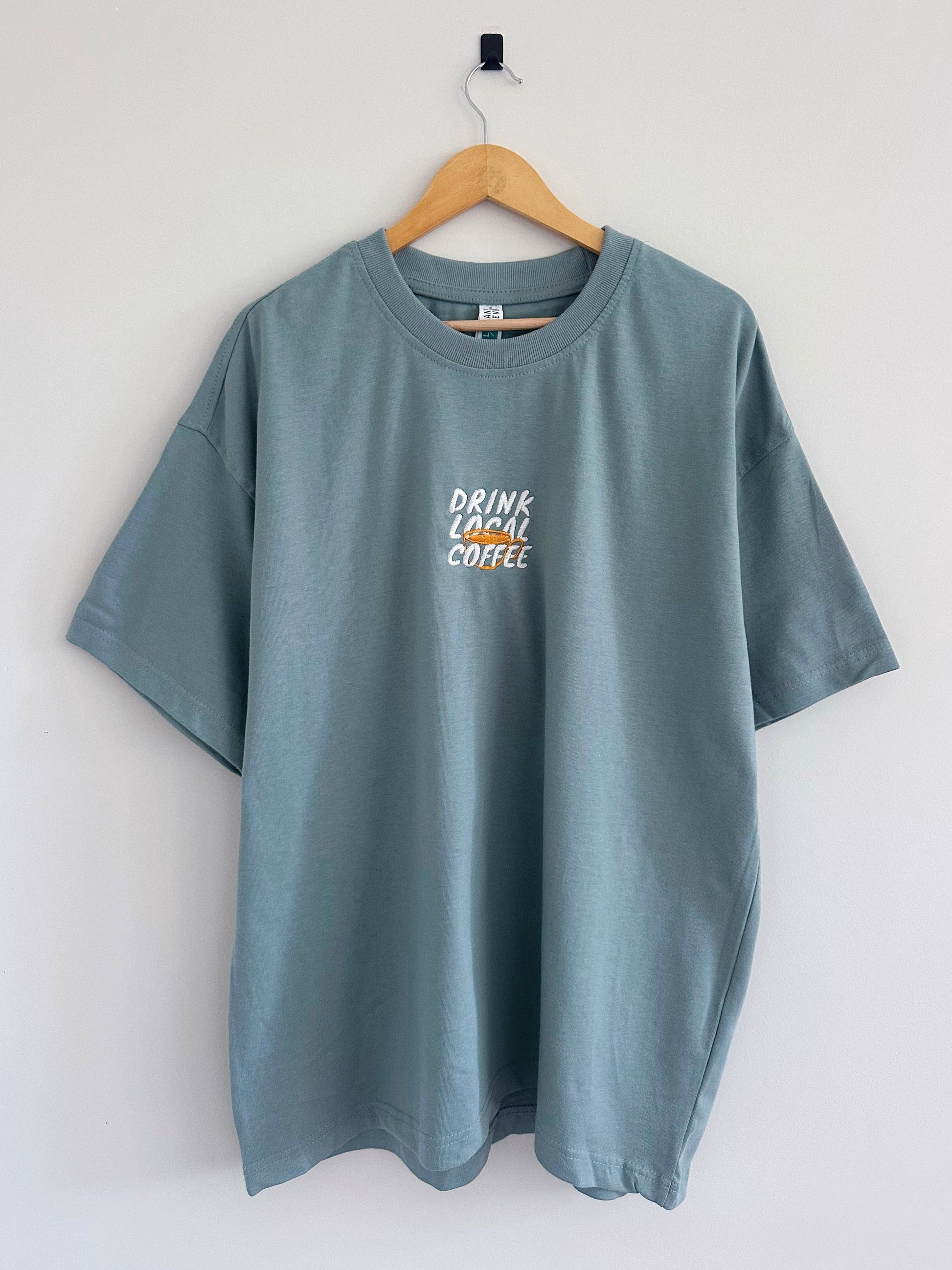 Drink Local Coffee T-Shirt - Arona Blue Unisex T-shirt, Sweatshirt, Hoodie, Long Sleeve Tee - T-Shirt, Sweatshirt, Hoodie