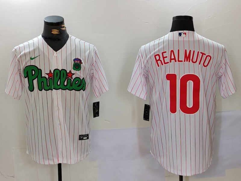 Men's Philadelphia Phillies J.T. Realmuto #10 White Limited Player Jersey1 baseball jersey product view 1