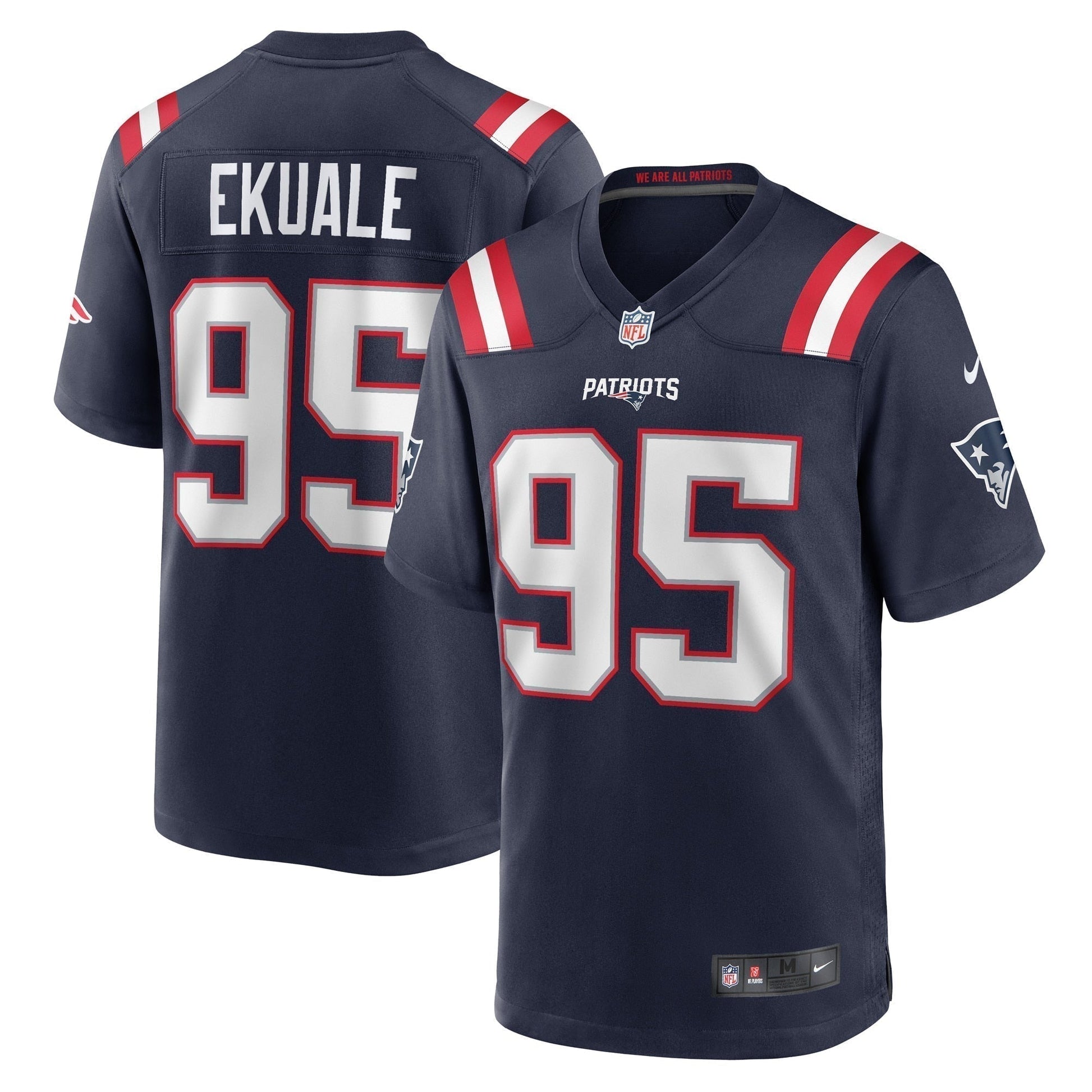 Daniel Ekuale New England Patriots Game Jersey - Navy football jersey product view 1