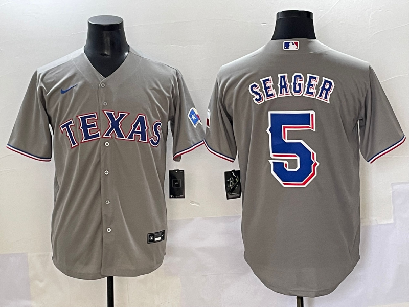Men's Texas Rangers Corey Seager Gray Replica Player Jersey baseball jersey product view 1