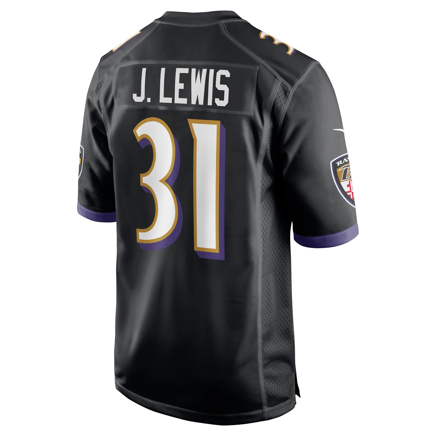 Jamal Lewis Baltimore Ravens Retired Jersey - Black football jersey product view 3