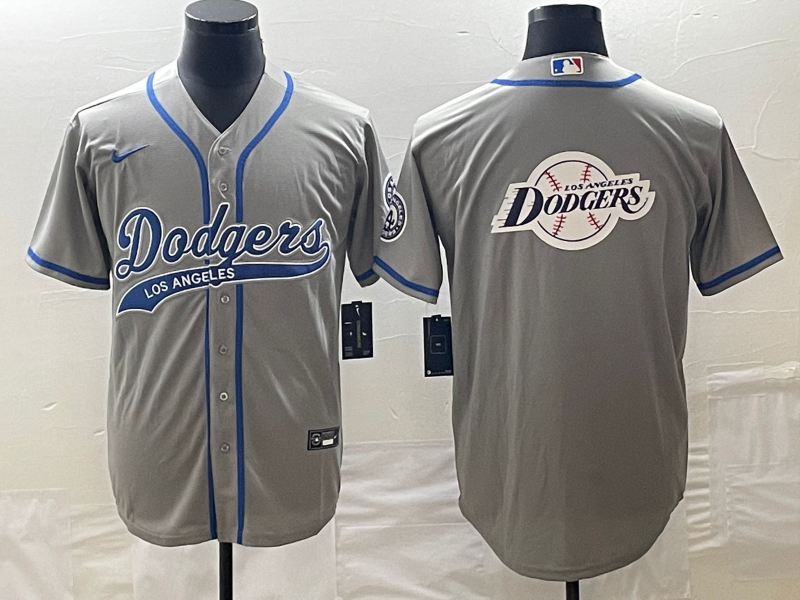 Men's Los Angeles Dodgers Gray Player Jersey Joint Edition baseball jersey product view 1