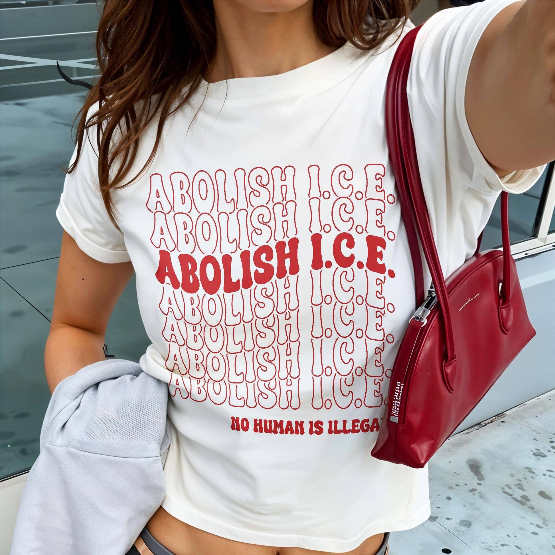 Pro-Immigrant End Ice Social Justice Tee Unisex T-shirt, Sweatshirt, Hoodie, Long Sleeve Tee - T-Shirt, Sweatshirt, Hoodie