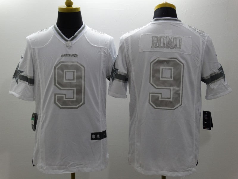 Men's Dallas Cowboys Tony Romo #9 White Game Player Jersey1 football jersey product view 1