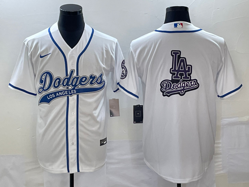 Men's Los Angeles Dodgers White Team Jersey Joint Edition baseball jersey product view 1