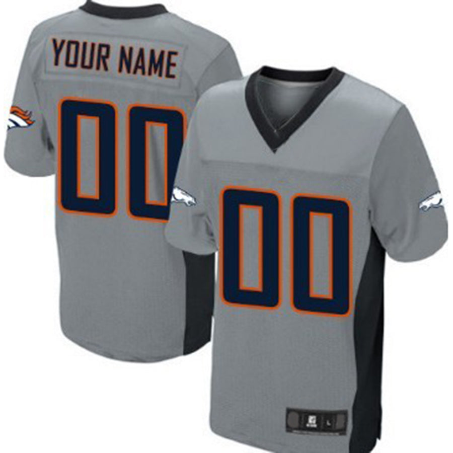 Custom1 Denver Broncos Gray Shadow Elite Jersey1 Stitched Jersey1 American Football Jerseys football jersey product view 1