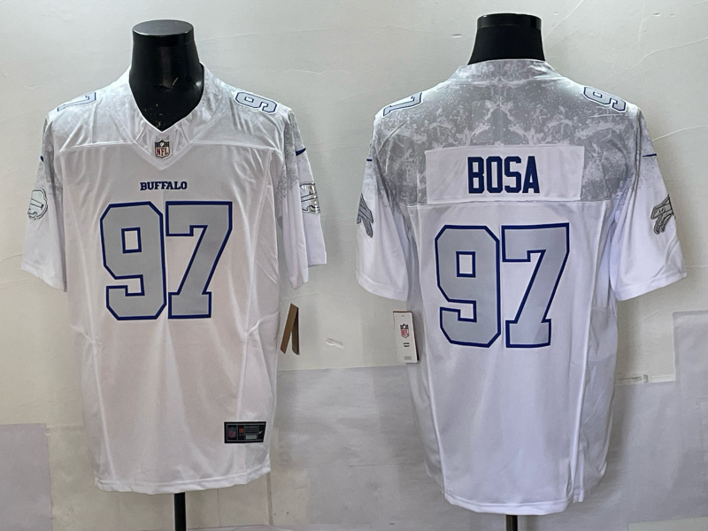 Men's Buffalo Bills Joey Bosa #97 White 2025 Rivalries Collection Game Jersey football jersey product view 1