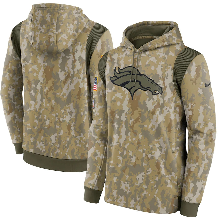Men's Denver Broncos NFL 2021 Salute to Service Hoodie1 Camouflage football jersey product view 1