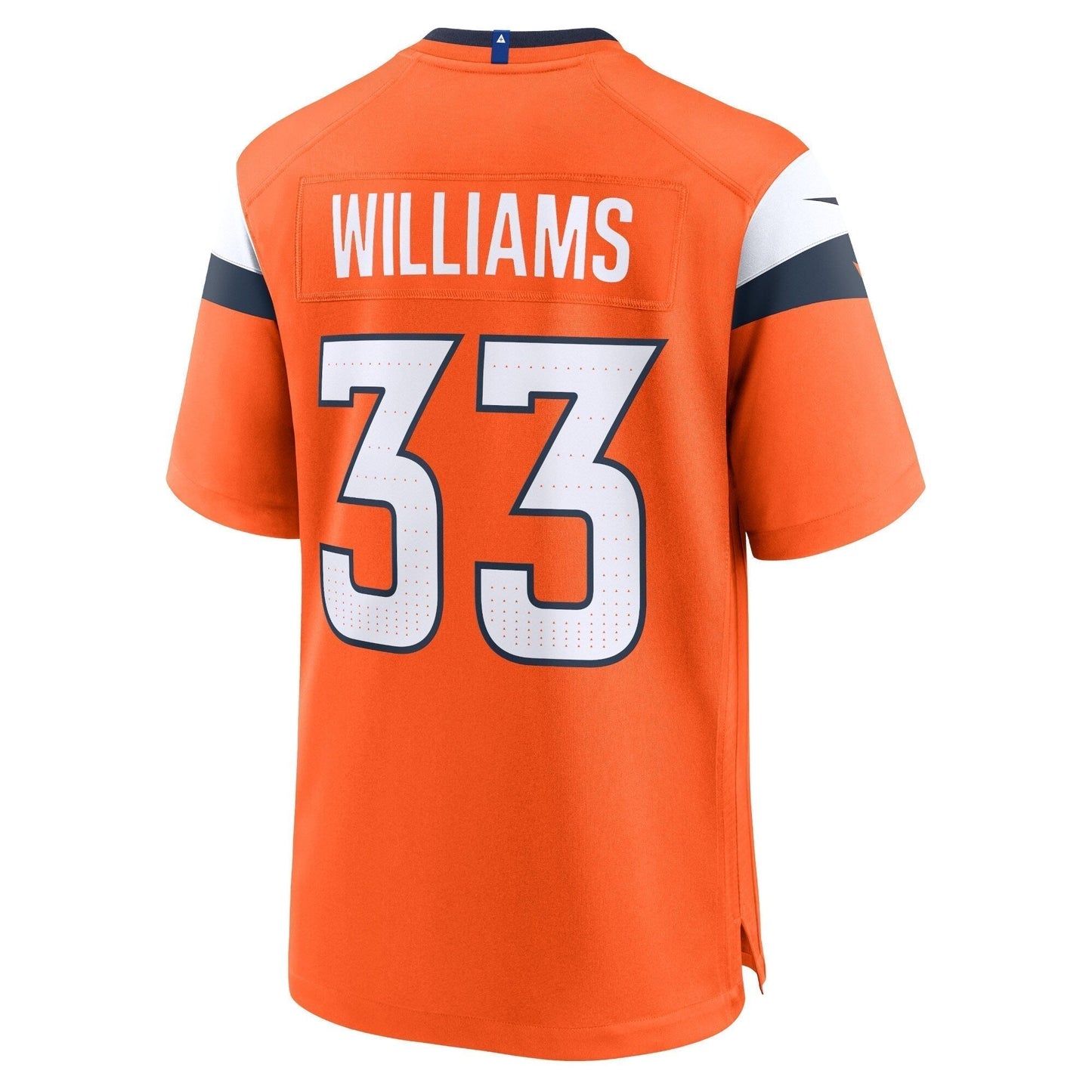 Javonte Williams Denver Broncos Mile High Collection Game Jersey - Orange football jersey product view 3