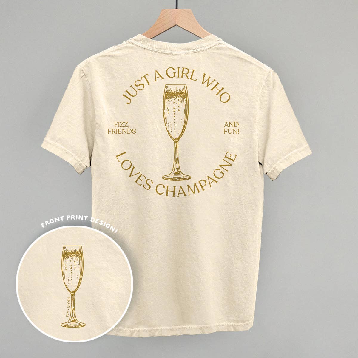 Just A Girl Who Loves Champagne (Back Print) Unisex T-shirt, Sweatshirt, Hoodie, Long Sleeve Tee - T-Shirt, Sweatshirt, Hoodie