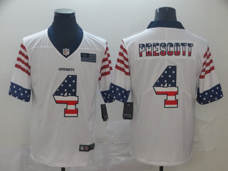 Men's Dallas Cowboys Dak Prescott #4 White Authentic Game Jersey1 football jersey product view 1