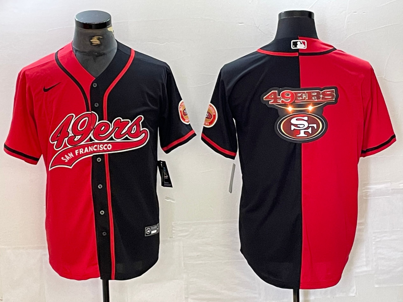 Men's San Francisco 49ers Red/Black Team Jersey Joint Edition football jersey product view 1