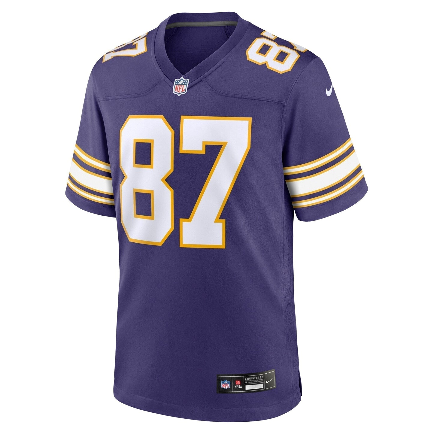 T.J. Hockenson Minnesota Vikings Classic Game Jersey - Purple football jersey product view 2