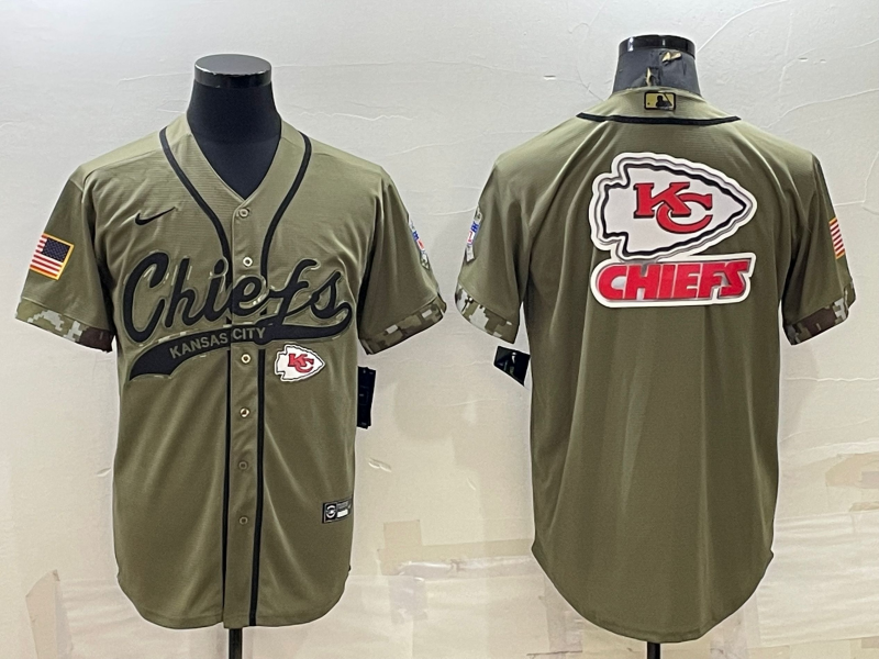 Men's Kansas City Chiefs Olive 2022 Salute To Service Limited Jersey1 football jersey product view 1
