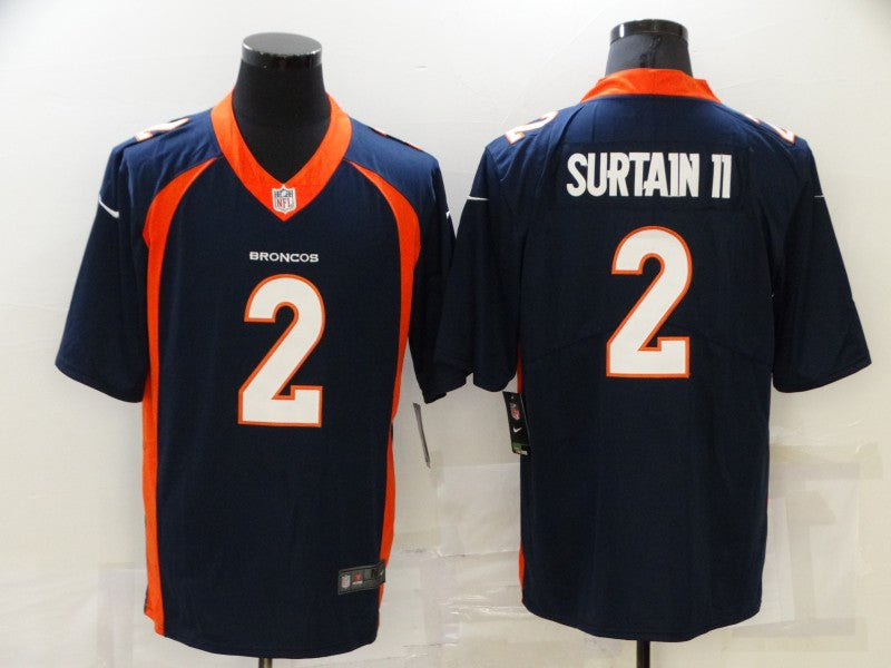 Men's Denver Broncos Patrick Surtain II Navy Game Jersey football jersey product view 1