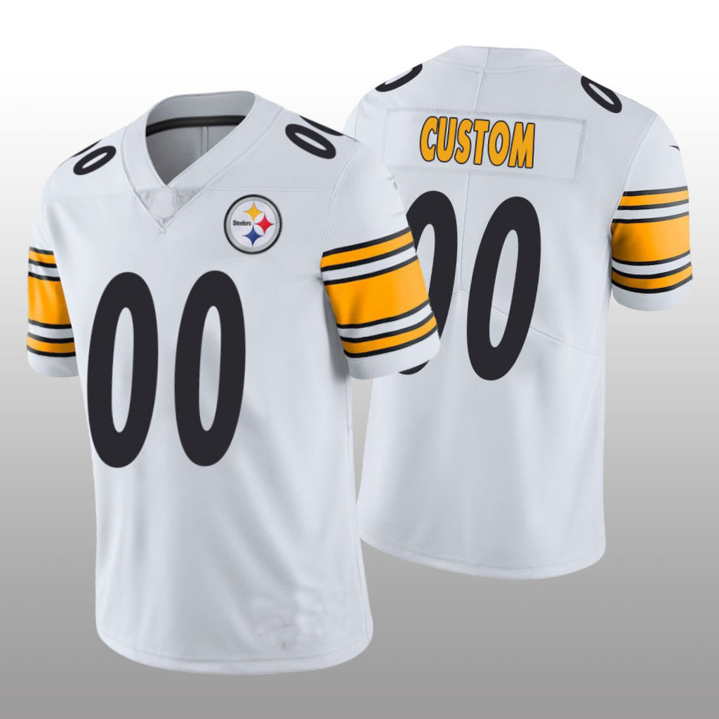 Men's Pittsburgh Steelers White Custom Game Jersey football jersey product view 1