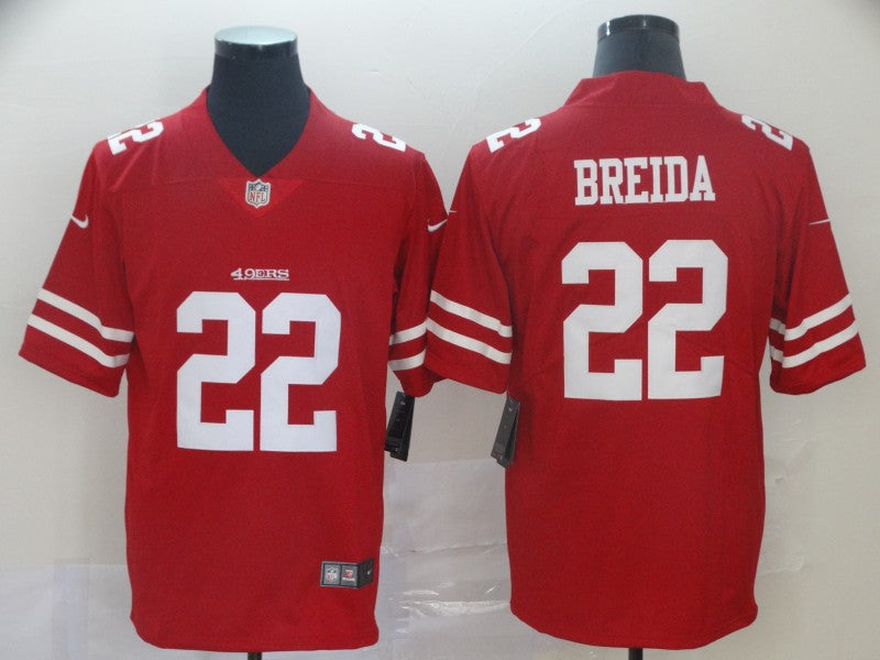 Men's San Francisco 49ers Matt Breida Red Game Jersey football jersey product view 1