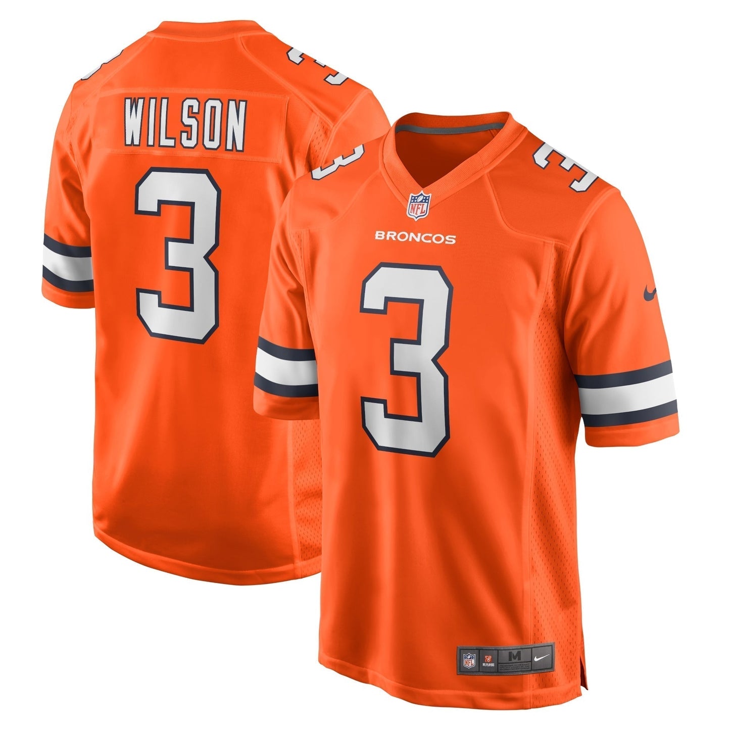 Russell Wilson Denver Broncos Alternate Game Jersey - Orange football jersey product view 1
