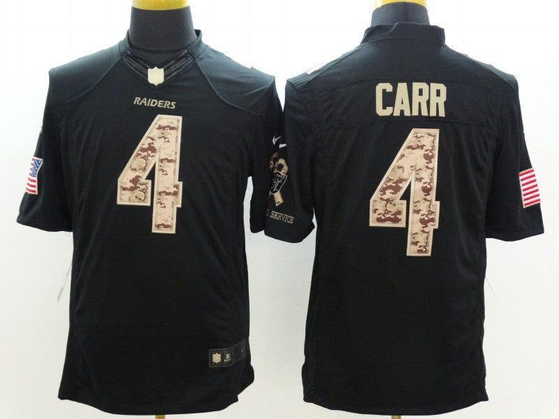 Men's Las Vegas Raiders #4 Derek Carr Black Player Jersey1 football jersey product view 1