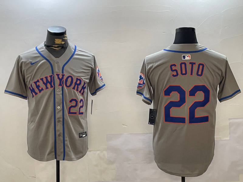Men's New York Mets Juan Soto #22 Gray Player Jersey baseball jersey product view 1