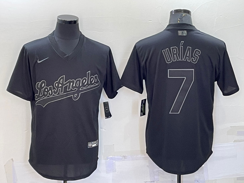 Men's Los Angeles Dodgers Julio Urias Black Authentic Game Jersey baseball jersey product view 1