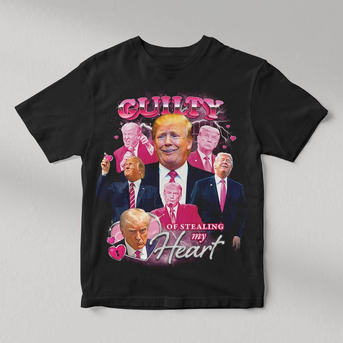 Donald Trump Guilty of Stealing My Heart Retro Tee Mugshot Unisex T-shirt, Sweatshirt, Hoodie, Long Sleeve Tee - T-Shirt, Sweatshirt, Hoodie